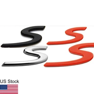 1x Red/Silver/Black S Letter Badge Trunk Emblem ABS - Picture 1 of 14