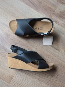 Birkenstock Papillio Samira Wedge Slingback Leather Sandals EU 39 Womens 8-8.5 - Picture 1 of 12