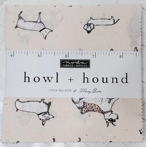 HOWL + HOUND 3 Charm Packs Moda quilting Fabric sew Dog puppy poodle 49030PP - Picture 1 of 23