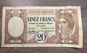 20 Francs Banknote New Caledonia EXTREMELY FINE BILL - Picture 1 of 8