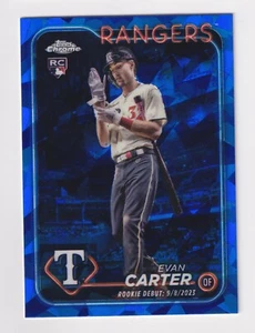 2024 Topps Chrome Update BLUE SAPPHIRE REFRACTOR #USCS58 EVAN CARTER RC Rookie - Picture 1 of 2