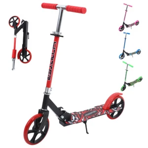 Foldable Kids Scooter Adjustable Height Teens Kick Push Scooter 2 / 3 Big Wheels - Picture 1 of 25