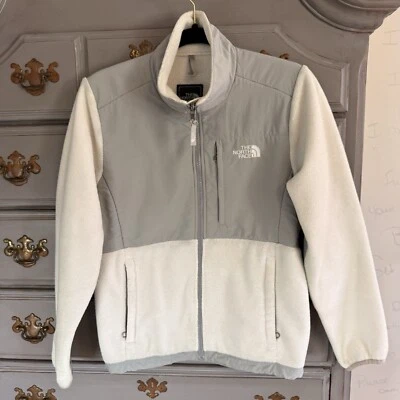 The North Face Denali Jacket Womens S Gray White Full Zip Fleece Mock Neck - Image 1 of 4