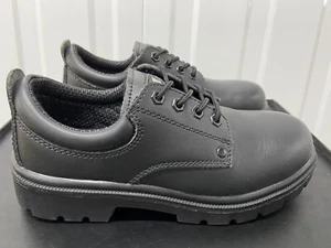 Scarpe da lavoro Apache stivali punta acciaio pelle nera uk taglia 5 - Foto 1 di 5