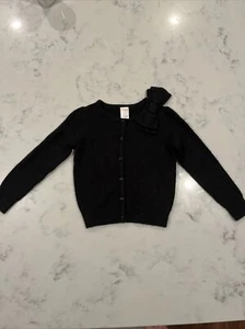 Girls Black Holiday Gymboree Button Down Black Sweater XS 4 - Picture 1 of 4