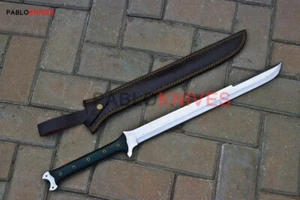 Premium Hand Forged Carbon Steel Hunting Full Tang Battle Sword Micarta Handle - Picture 1 of 3