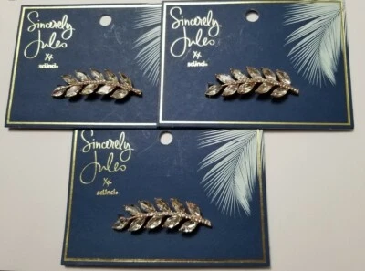 Lot of 3 - Sincerely jules scunci hair clip leaf design rhinestone  - Image 1 of 4