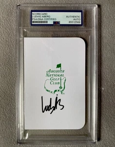 LUDVIG ABERG AUTOGRAPH AUGUSTA NATIONAL MASTERS SCORECARD PGA GOLF PSA SLAB 568 - Picture 1 of 2