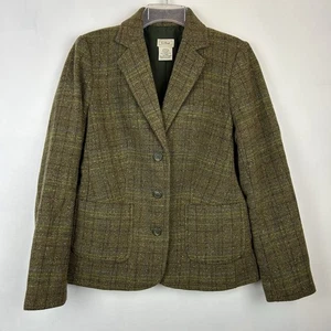 LL Bean Tweed Blazer Damen Small Reg Grün Wollmischung Academia Preppy Old Money - Bild 1 von 14
