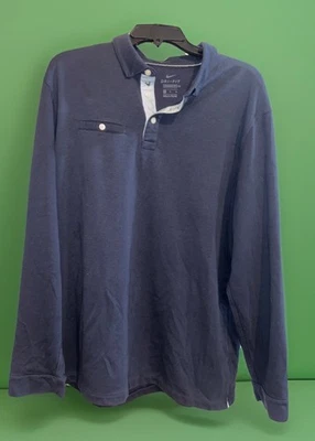 Camisa Nike Drifit Para Hombre Cuello Manga Larga - Bolsillo Azul Oscuro X Grande Nueva Sin Etiquetas Foto 1 de 4