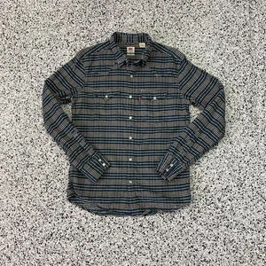 Levi's Cord Pearl Snap Hemd Herren Medium Grün Langarm Western - Bild 1 von 5