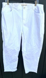 J.Jill Women’s White Denim Authentic Fit Cropped Pants Size 16W NWT - Picture 1 of 5