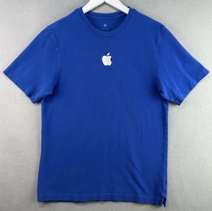 Apple Store Mitarbeiter T-Shirt Herren mittelblau gesticktes Apple Logo 2003 Vintage - Bild 1 von 7