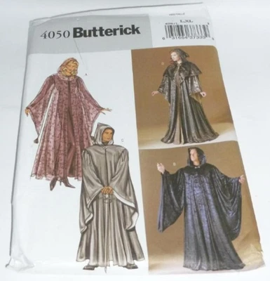 Renaissance Medieval Victorian Hood Robe Unisex Costume Sewing Pattern 42-48 - Image 1 of 3