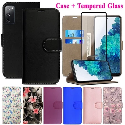 Case For Samsung S20 Fe 5G Leather Stand Wallet Flip Phone Cover+Screen Glass - Image 1 of 4