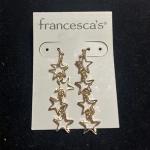 Francesca’s Petite goldfarbene Ohrhänger Stern Neu mit Etikett - Bild 1 von 3