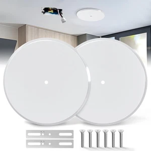 Ceiling Cover Plate, 5 Inch Metal Blank Wall Plate Fits 3-1/4" to 4" White-2 Pcs - Picture 1 of 7
