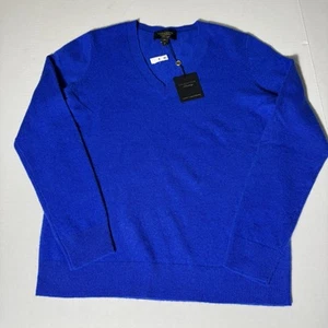 Neu mit Etikett Charter Club Damenpullover Größe Ps royalblau erster 100 % Kaschmir V-Ausschnitt - Bild 1 von 14