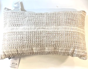 Almohada Beige Tejida Texturizada Algodón Decorativa Mejores Hogares y Jardines Nueva - Imagen 1 de 6