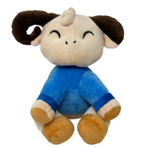 ANIME Baby Goat Ram 9" Peluche Camicia Blu Senza Etichetta Peluche Personaggio - Foto 1 di 4