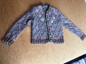 Trachten Jacke, Handgestrickt, bestickt, Für ca. 3jähriges Mädchen,siehe Maße .. - Bild 1 von 6