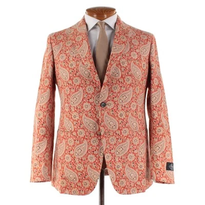 Abrigo deportivo Belvest 100 % algodón nuevo con etiquetas talla 50R (40R EE. UU.) en cachemira naranja Foto 1 de 4