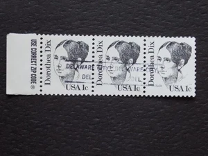(1) USED STRIP OF (3) PREC. stamps-W/A DELAWARE CITY, DEL PC-1 C D. DIX - Picture 1 of 2