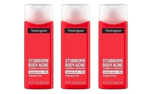 3 confezioni Neutrogena detergente per acne corpo testardo esfoliante 8,5 once (250 ml) ciascuna - Foto 1 di 1