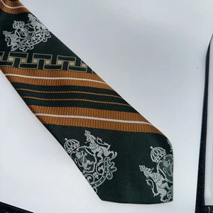 Corbata Colosseo Di Roma Para Hombre Vintage Poliéster Marrón Naranja Cuadrados - Imagen 1 de 4