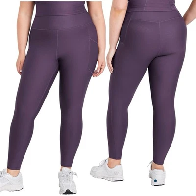 Old Navy Active Powersoft NUEVAS Leggings Atléticos Púrpura de tiro alto Go-Dry XL #32 Foto 1 de 4