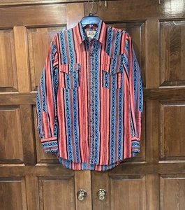 Camisa Western De Colección Ely Cattleman Para Hombres 15 1/2 X 34 Perla Snap Vaquero Rodeo - Imagen 1 de 10