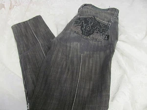 ANTIK DENIM SKINNY WPB21602 Gray Black Embellished 24 Ankle - Picture 1 of 11