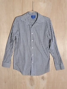 apt 9 dress shirt button up mens S slim fit long sleeve collard plaid gray - Picture 1 of 8
