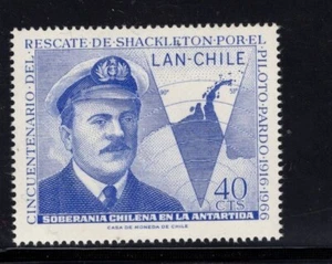 Chile 1967 Capitán Luis Pardo Mapa Antártida Rescate de Caballo Estampillada sin montar o nunca montada Sc C271 - Imagen 1 de 1