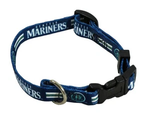 Seattle Mariners MLB Adjustable Nylon Pet Dog Collar CHOOSE SIZE - Picture 1 of 1