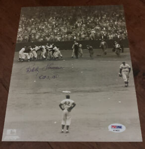 Bobby Thomson & Ralph Branca signed 1951 World Series 8x10 Photo PSA