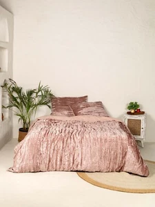 3 Piece Crushed Velvet Duvet Cover set Luxury Boho Bedding UO Comforter Cover - Picture 1 of 5
