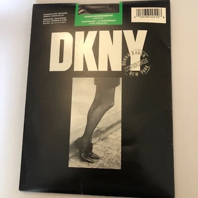 Pantyhouse superior de control de espiga transparente Y2K DKNY, marrón chocolate, mediana 1995 Foto 1 de 4