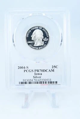 2004-S PCGS PR70DCAM Silver Iowa State Quarter Proof 25C - Image 1 of 2