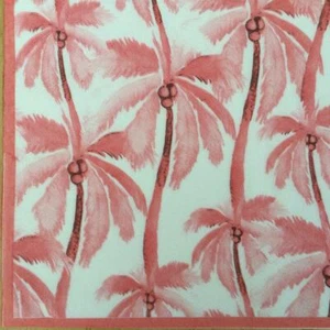 PAPER NAPKINS / SERVIETTES PK20 WHITE WITH PINK COCONUT PALM TREES - Picture 1 of 2
