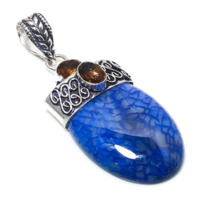 Colgante de piedras preciosas hidrocitrinas de calcita hecho a mano joyería tamaño 2 pulgadas Foto 1 de 4