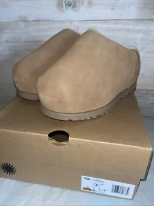 UGG PANTOFOLE CON PLATEAU A POMPA IN CAMOSCIO - Castagno - taglie USA 7, 10, 11 - Foto 1 di 10