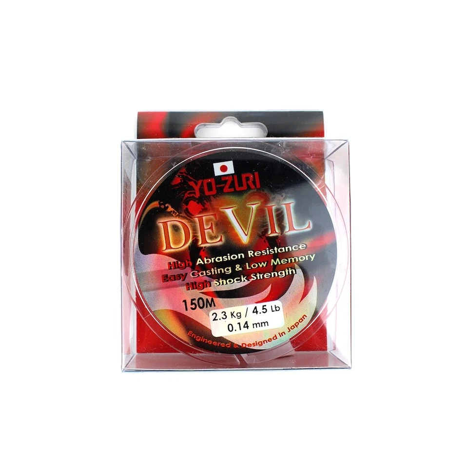 2 BOBINE YO-ZURI DEVIL 150mt 0.14mm/2,3kg+0.16mm/2.7kg col rosso  - Immagine 1 di 1