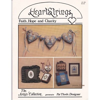 Vintage Cross Stitch Patterns, Heartstrings Faith Hope and Charity Christmas - Image 1 of 2