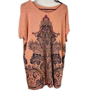 Top túnica Soma Peach Lounge en vivo, ropa de salón talla grande - Imagen 1 de 5