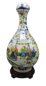Chinese vase garlic shaped Famile vert - Picture 1 of 3