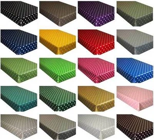 Polka Dot PVC Vinyl Tablecloth Wipe Clean Oilcloth ALL SIZES Premium Quality - Picture 1 of 19