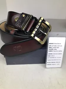 Cinturón de cuero de alta calidad para hombre BISON DENIM con hebilla de pasador nuevo en caja marrón 42-48 - Imagen 1 de 8