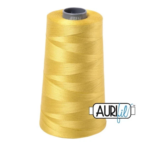 5015 Gold Yellow Aurifil Mako 28wt Cotton Large Thread Cone 3609yds - Image 1 of 1