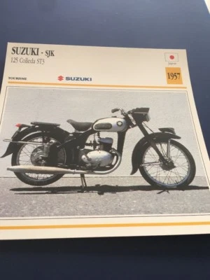 Suzuki Sjk 125 Colleda ST3 1957 Tarjeta Moto Colección Atlas Japón - Imagen 1 de 2